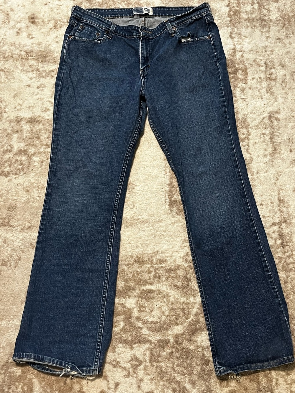 Signature by Levi Strauss Womens Low Rise Bootcut Jeans Size 16x31 Long Frayed